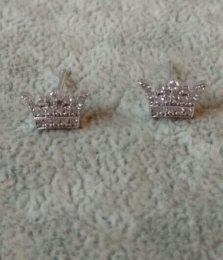 Pendientes Plata de Ley 3  corona presión Nuevos (106)