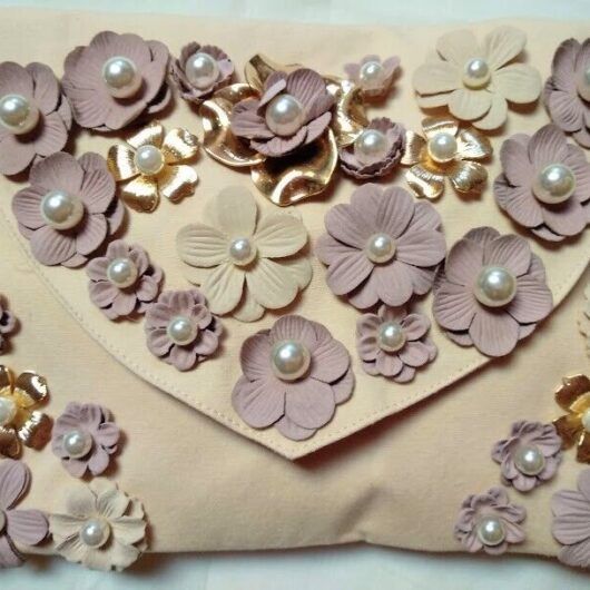 Bolso fiesta,clutch,cartera de mano mujer con cadena con flores Nuevo