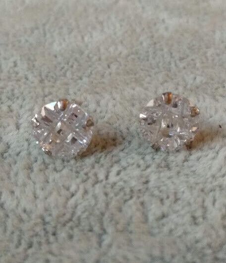 Pendientes Plata de Ley 3 circonita presión Nuevos (106)