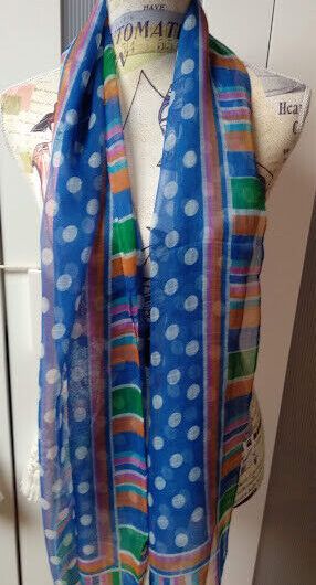 Fular 100% poliester combinado con lunares(134)