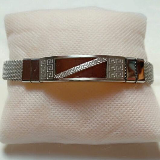 Pulsera acero inoxidable caballero flexible esterilla nueva