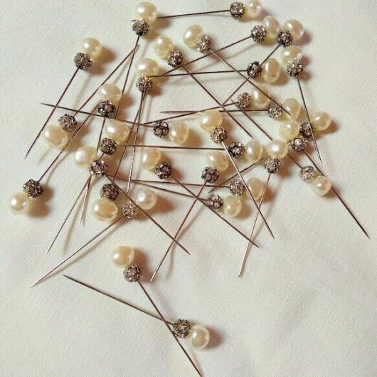 Alfiler Novia lote 34 unidades mujer ceremonia plateado con perla Nueva