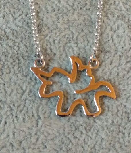 Collar colgante unicornio gargantilla mujer  Plata de Ley Rodiada  Nuevos (106)