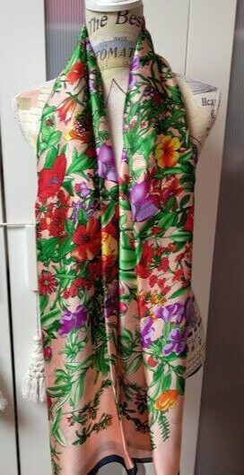 Fular con estampado floral 30% seda (134)