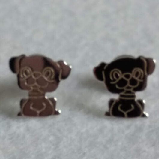 Pendientes Plata de Ley con silueta de perrito presión Nuevos