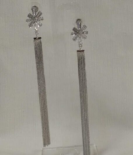 Pendientes bisuteria largos cierre presion con pedreria nuevo con etiqueta (104)