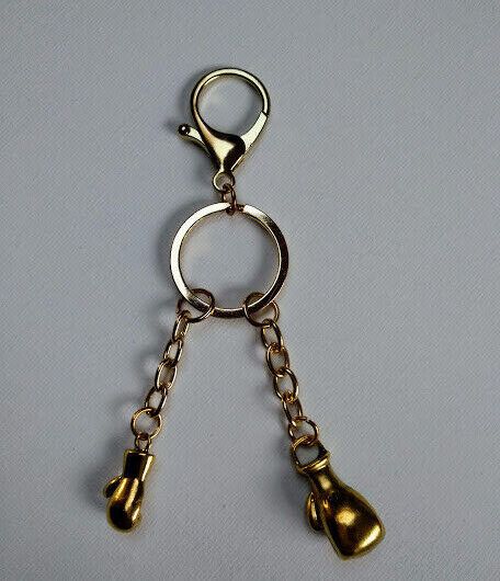 Llavero acero guantes boxeo en dorado Nuevo (102)