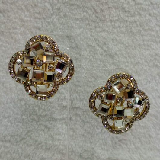 Pendientes bisutería dorados con cierre de clip (106)