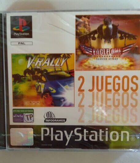 V-RALLY Y EAGLE ONE HARRIER ATTACK  Playstation 1 NUEVO Y PRECINTADO PAL