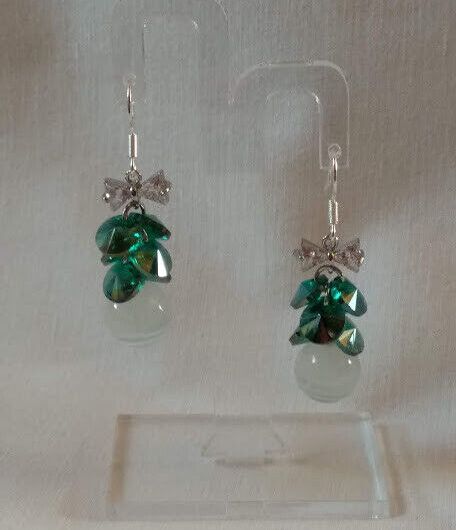 Pendientes fantasia cristal y piedra cierre gancho o hippy nuevo(106)