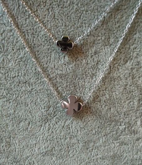 Collar gargantilla doble acero antialergico con colgantes flor Nuevos (106)