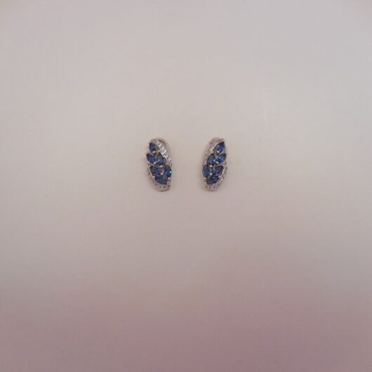 Pendientes bisuteria color plata y piedras azules